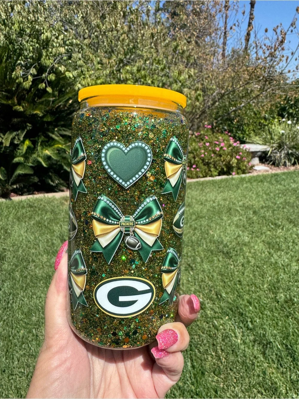 Green Bay Packers snow globe tumbler 16oz